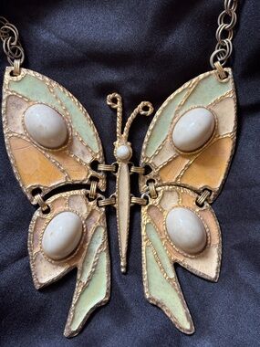 Vintage Juliana D & E Butterfly Statement Necklace 1960s